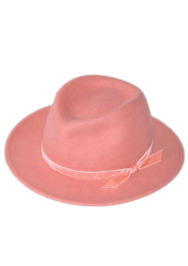 fedora różowy kapelusz